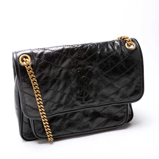 Saint Laurent Niki Medium Crinkle Leather Bag