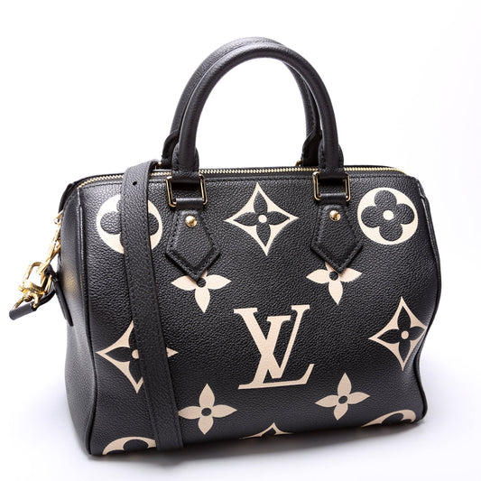 Louis Vuitton Speedy 25 Bandouliere Bicolor Empreinte Black