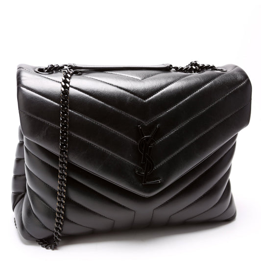 Saint Laurent Loulou Medium Quilted 574946 Black Bag