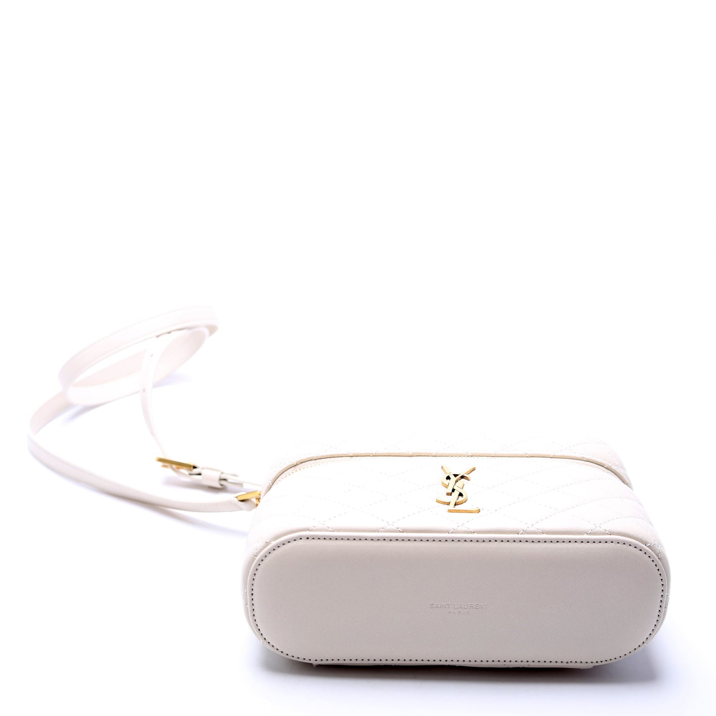 Saint Laurent 766731 Gaby Vanity Quilted Lambskin Cream Bag