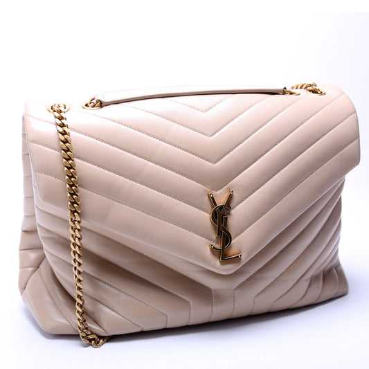 Saint Laurent Loulou Satchel Large Beige Bag