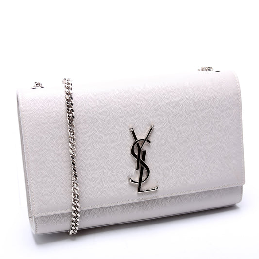 Saint Laurent Kate Satchel Grain De Poudre Medium 364021 Grey Bag