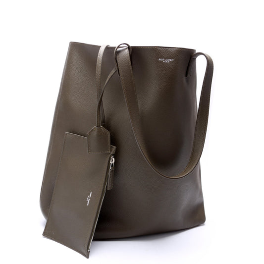 Saint Laurent Bold Shopping Tote Grain Leather Green Bag