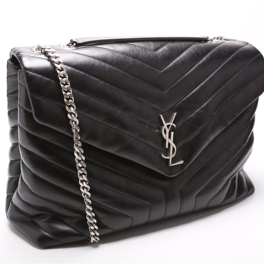 Saint Laurent 487215 Loulou Satchel Large Black Bag