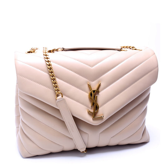 Saint Laurent Loulou Medium Quilted 574946 Beige Bag