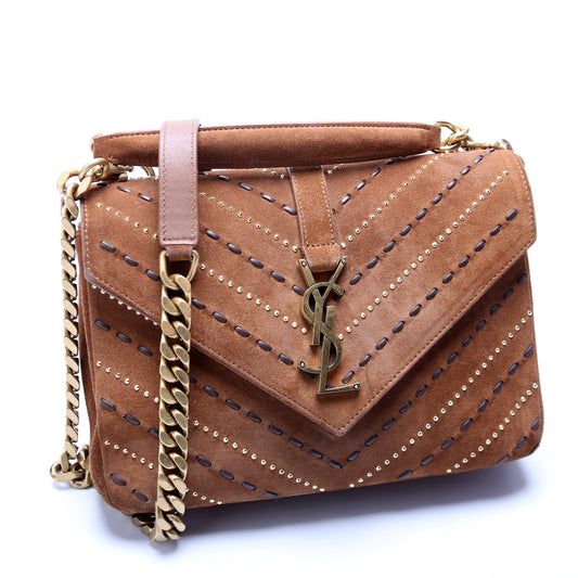Saint Laurent College Medium Studded Suede 487213/428056/600279 Bag