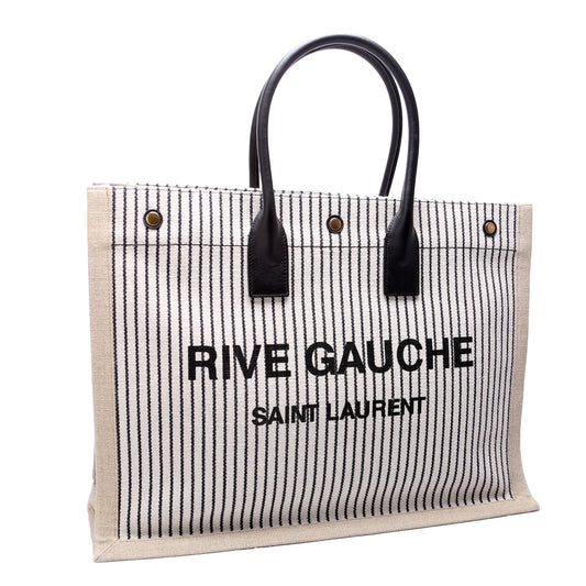 Saint Laurent Rive Gauche Tote Beige/Black Bag