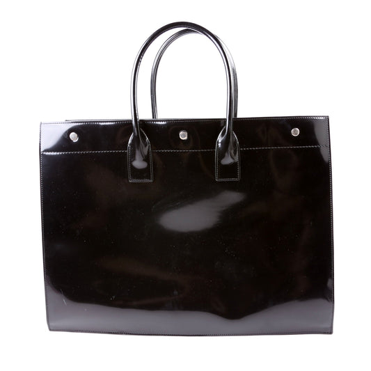 Saint Laurent Rive Gauche Patent Calfskin 587273 Black Bag