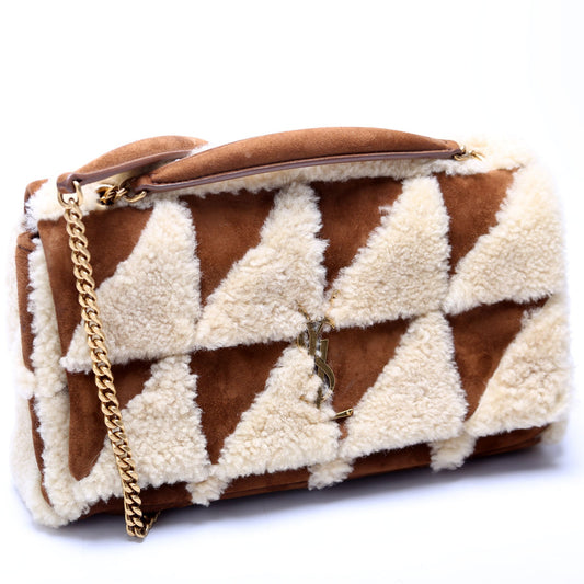 Saint Laurent Shearling Patchwork Jamie Medium 515821 Bag