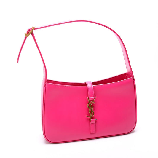 Saint Laurent 657228 Le 5 A 7 Hobo Leather Pink Bag