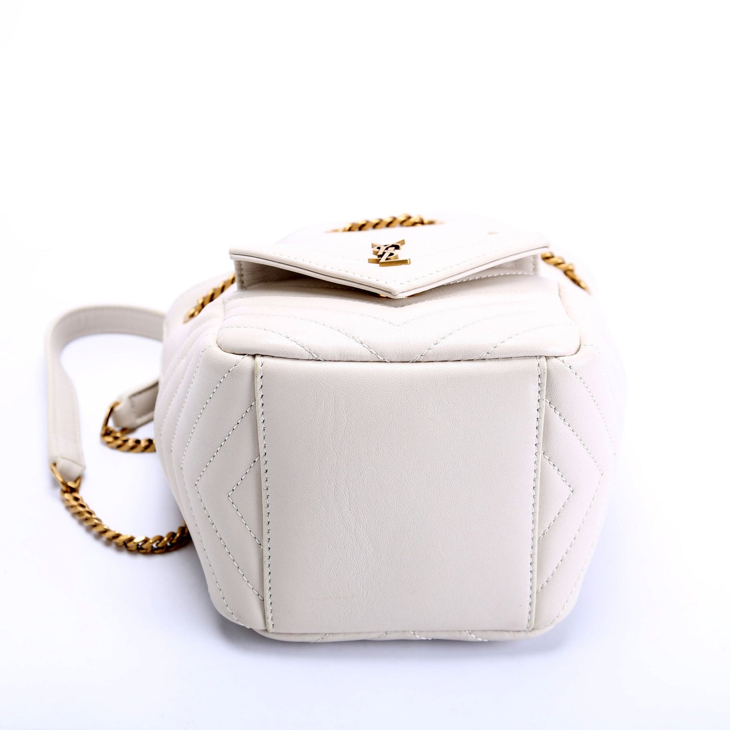 Saint Laurent Joe Bucket Mini White/Gold Bag