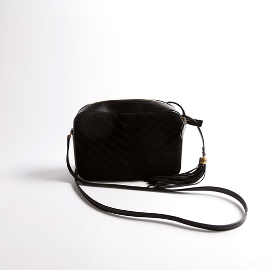 Saint Laurent Lou Camera Suede 612544 Black Bag