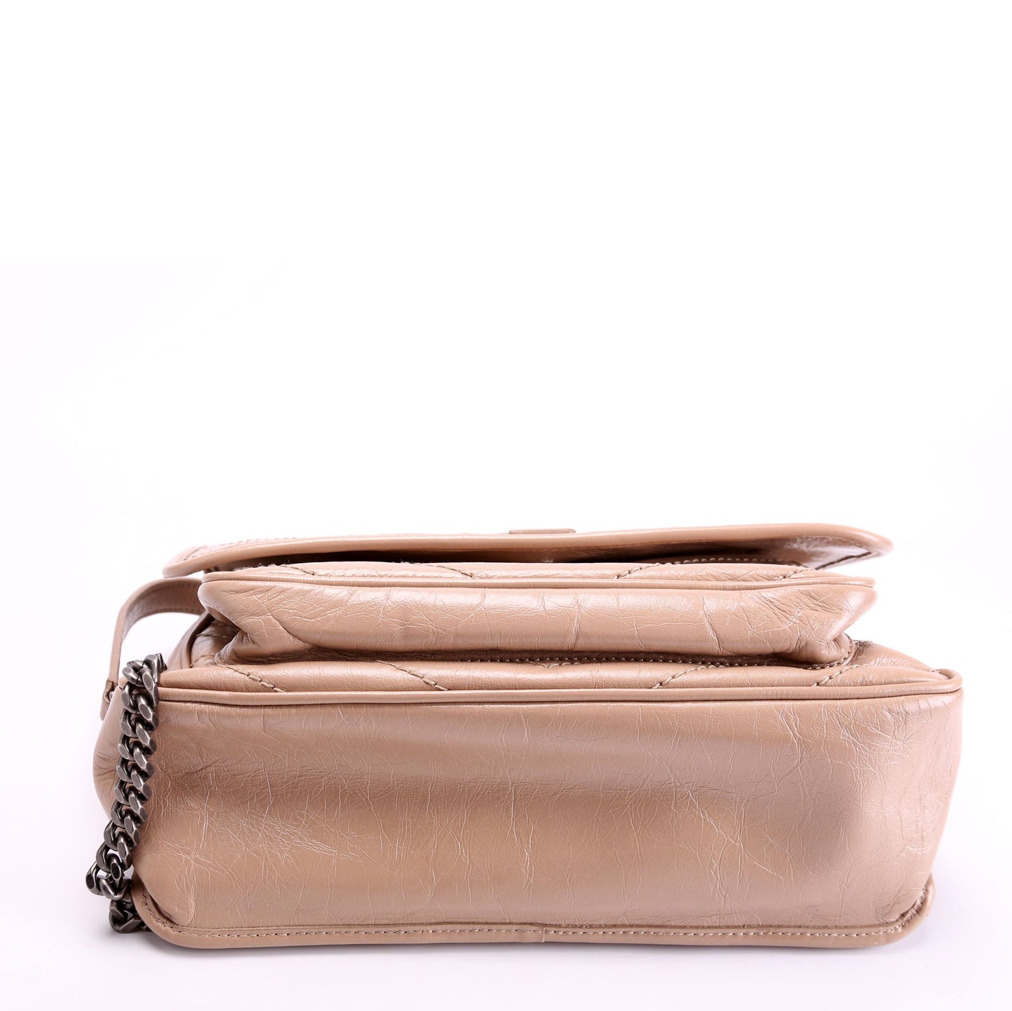 Saint Laurent Niki Medium Crinkle Leather 633158 Tan Bag