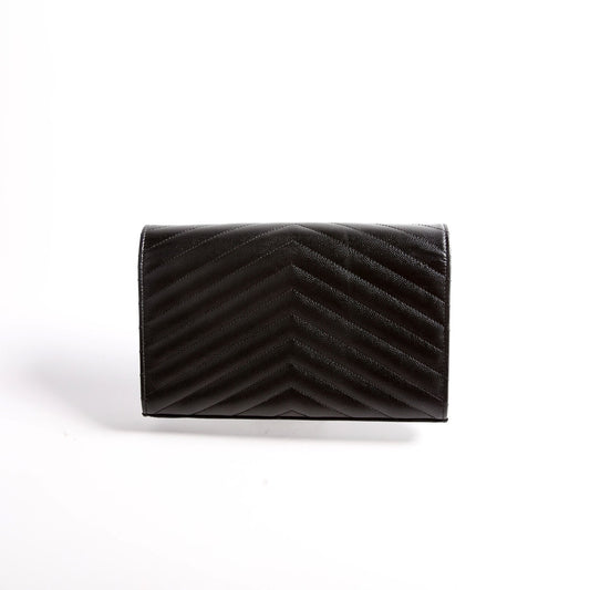 Saint Laurent Grain De Chain Wallet 377828 Black Bag