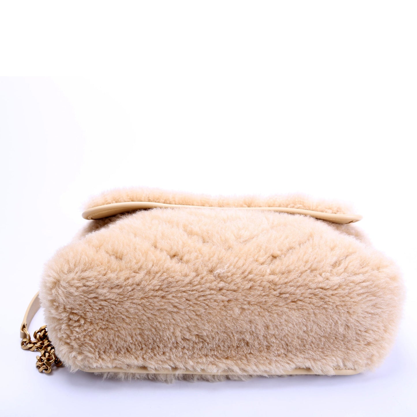 Saint Laurent Niki Medium Shearling 633187 Tan Bag
