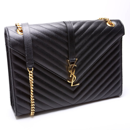 Saint Laurent 396910 Envelope Chevron Large Bag