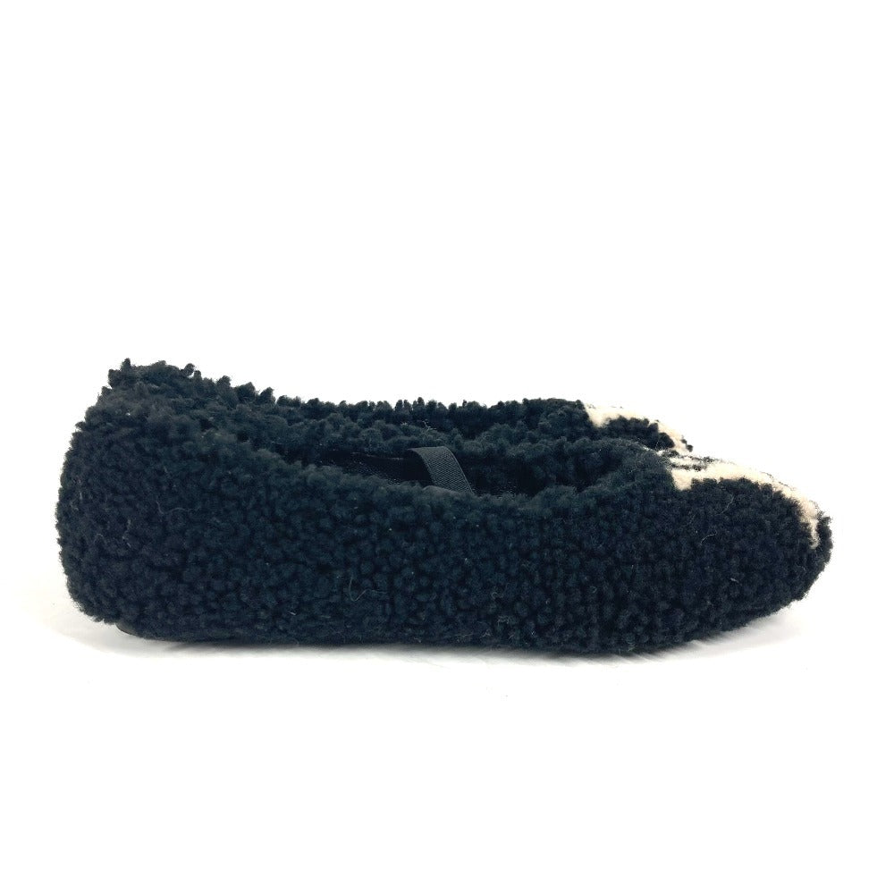 LOUIS VUITTON pumps fur black Fur LV logo Women 35