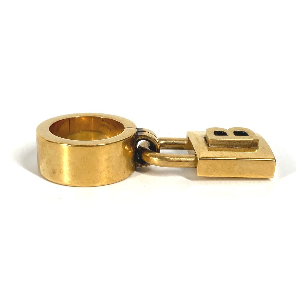 BALENCIAGA Ring metal gold Padlock logo 52