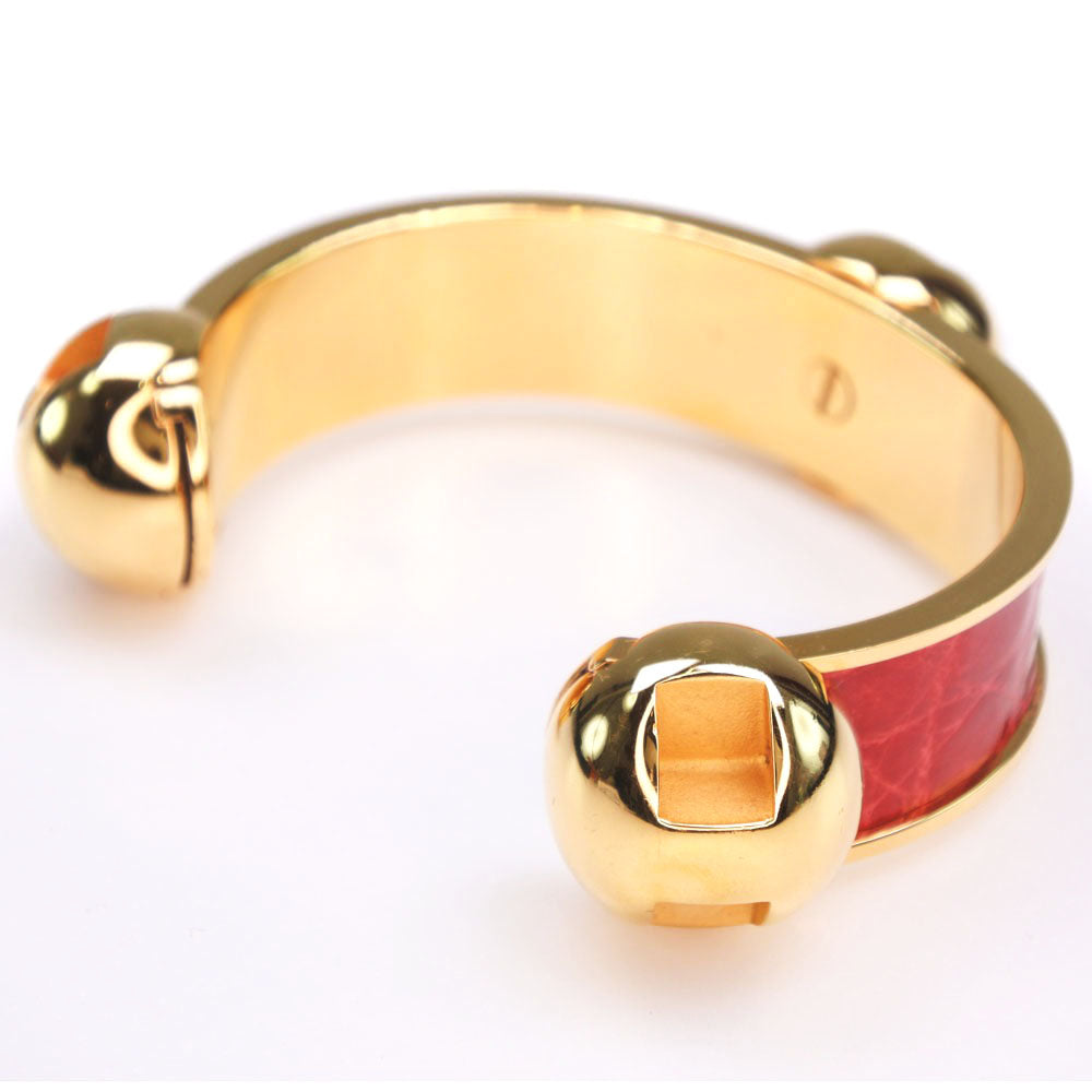 HERMES Bangle Metal leather gold