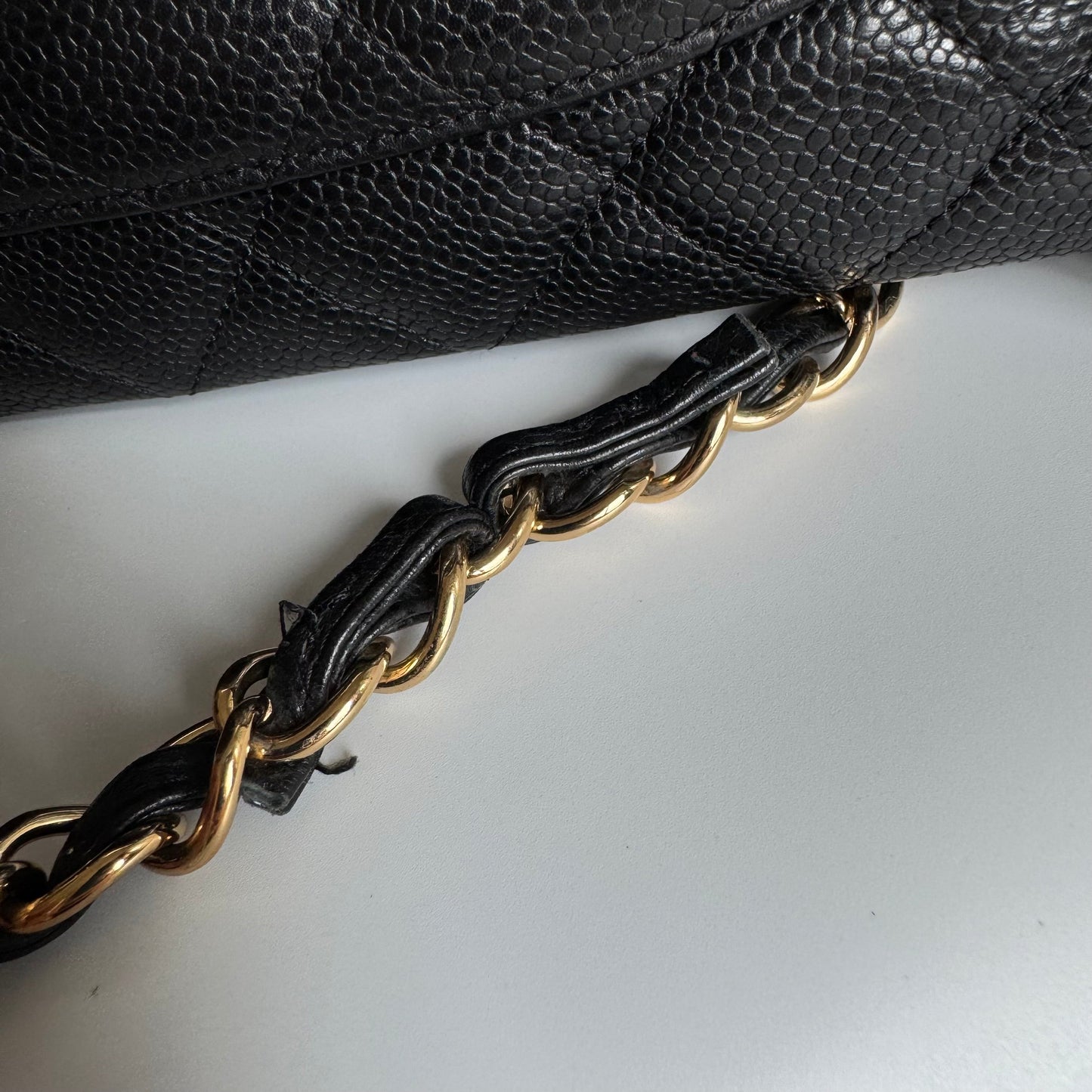 Chanel Classic Flap Jumbo Black Caviar Leather Single Flap Gold Hardware 2009