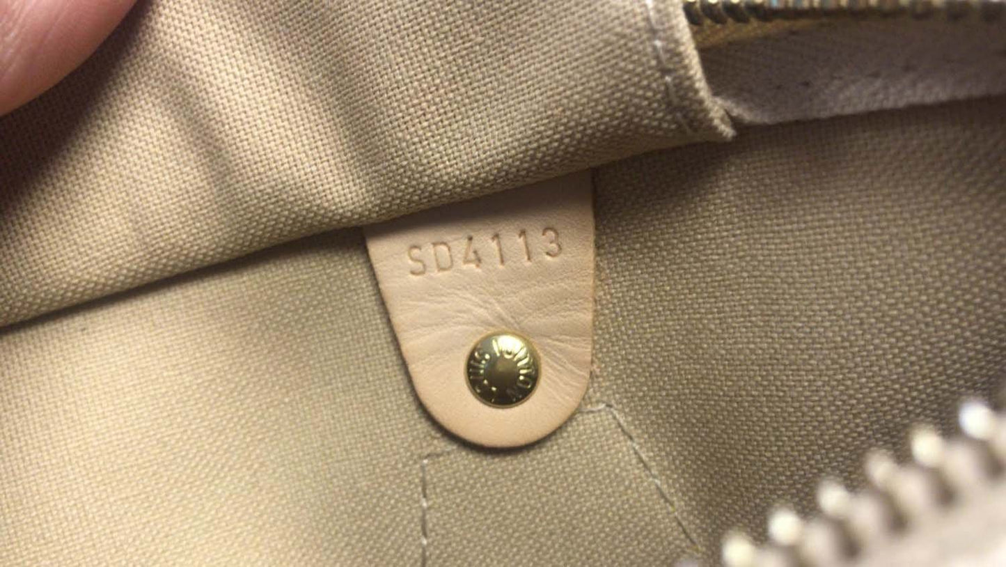 LOUIS VUITTON Speedy 30 Damier Azur Satchel Handbag