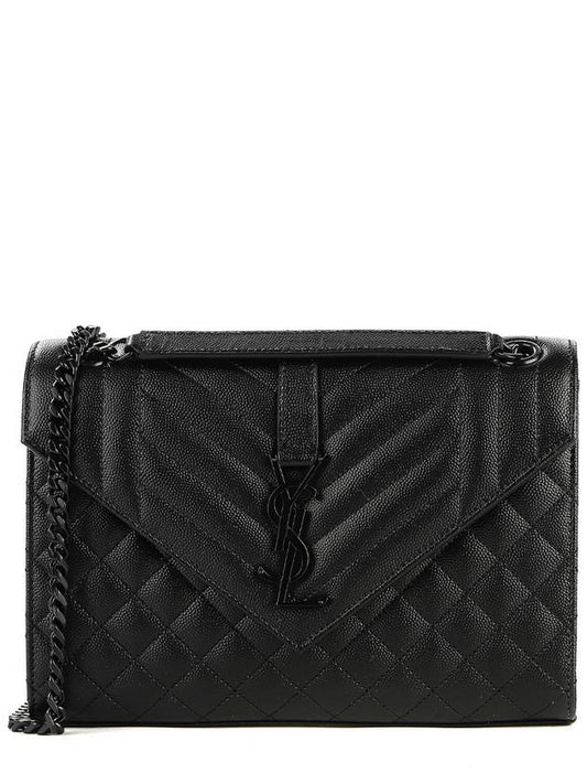 Luxury Saint Laurent Trending 2025 Monogram Envelope Medium Shoulder Bag Black
