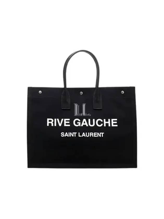 Luxury Saint Laurent Trending 2025 Rive Gauche Cotton Canvas Tote Bag Black