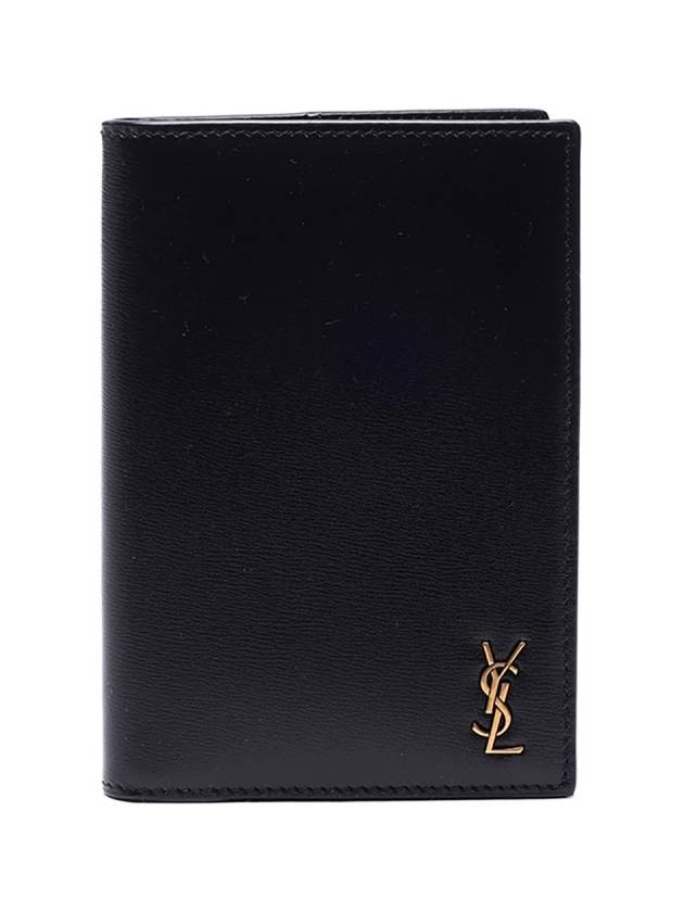 Luxury Saint Laurent Trending 2025 Monogram Logo Card Passport Wallet Black