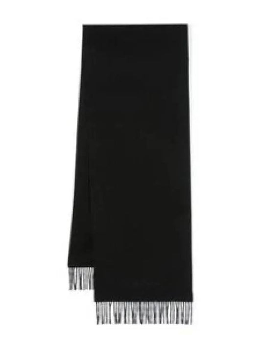 Luxury Saint Laurent Trending 2025 Embroidered Logo Cashmere Muffler Black