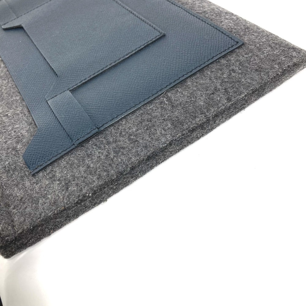 HERMES Clutch bag Felt leather gray To Doo 29