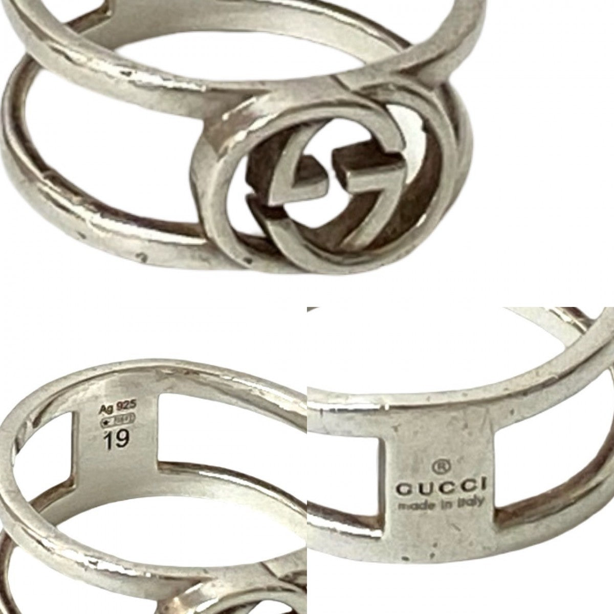 GUCCI Ring Silver925 Silver Interlocking G Open Hand Ring mens