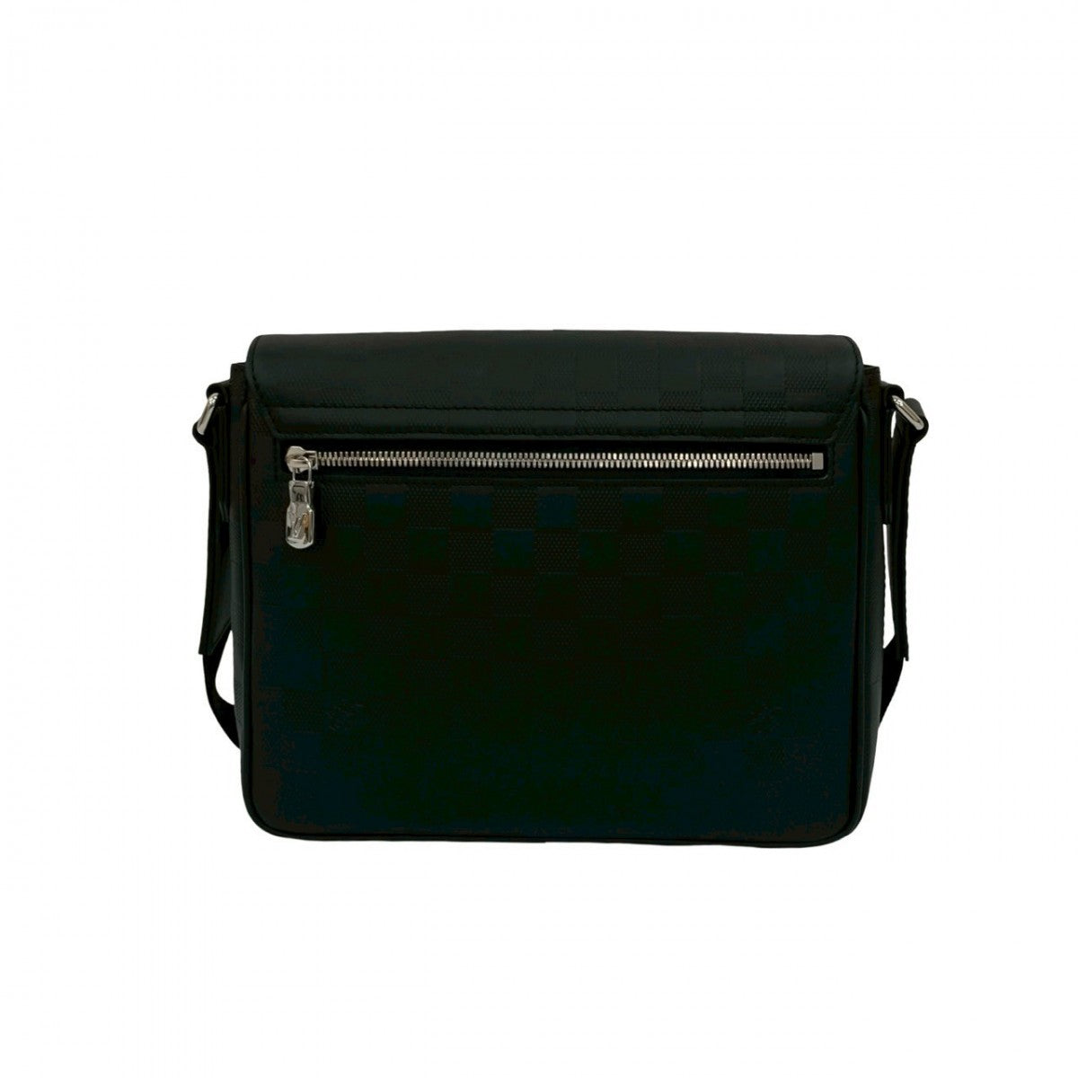 LOUIS VUITTON Shoulder Bag leather black Damier Anfini District PM