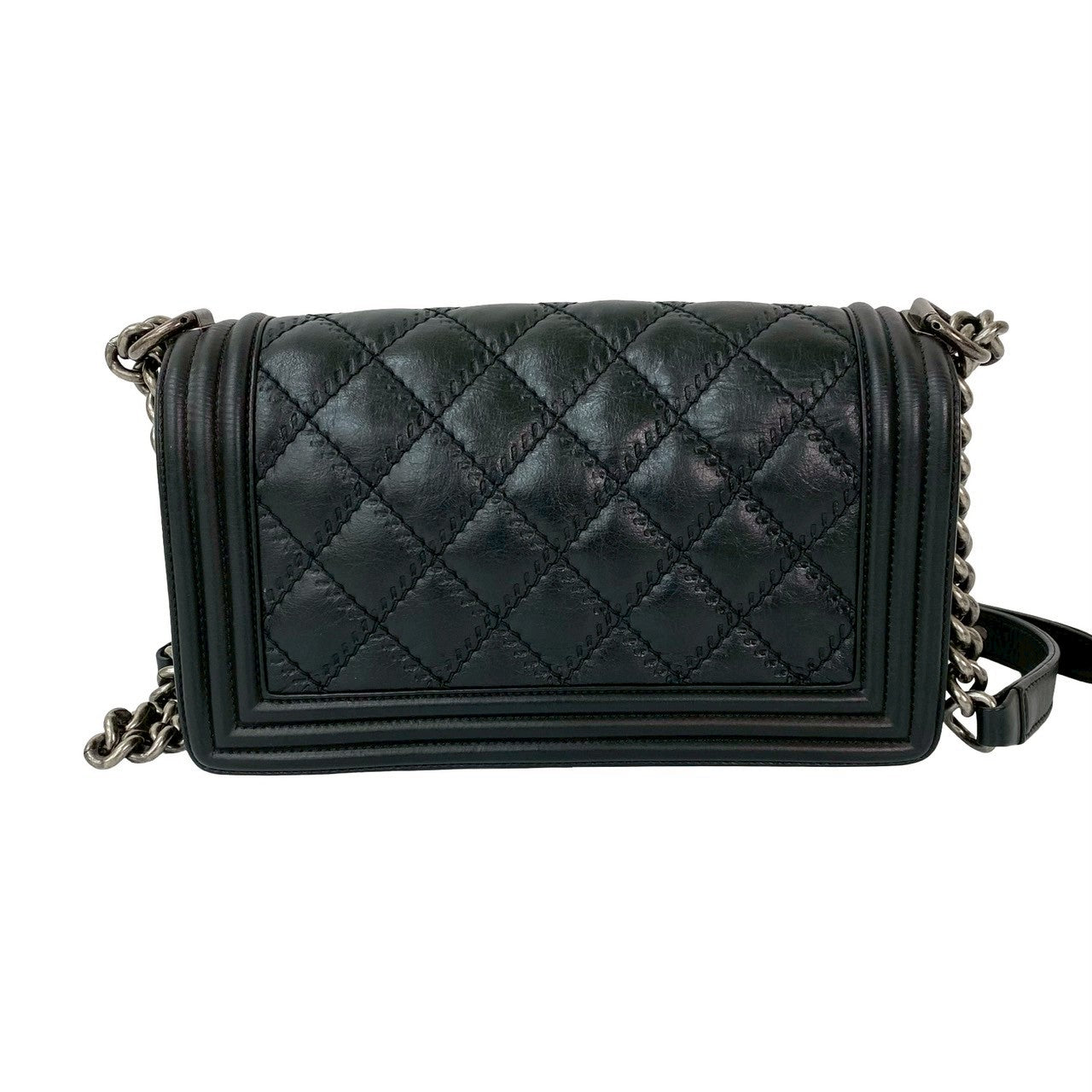 CHANEL Shoulder Bag leather black Boy chanel