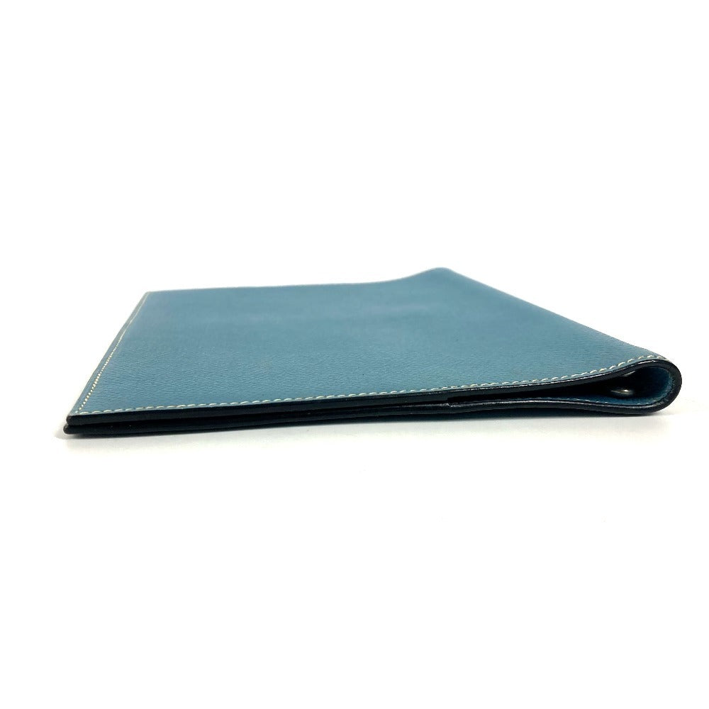 HERMES Notebook cover leather blue System organizer Agenda Globetrotter Women(Unisex)