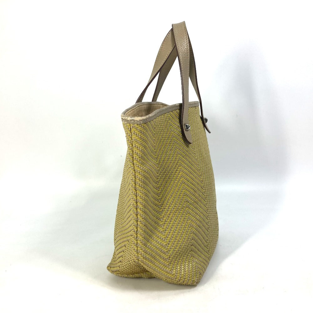 HERMES Tote Bag Leather, Polyester Yellow type Handbag Kaba Chennai PM Women