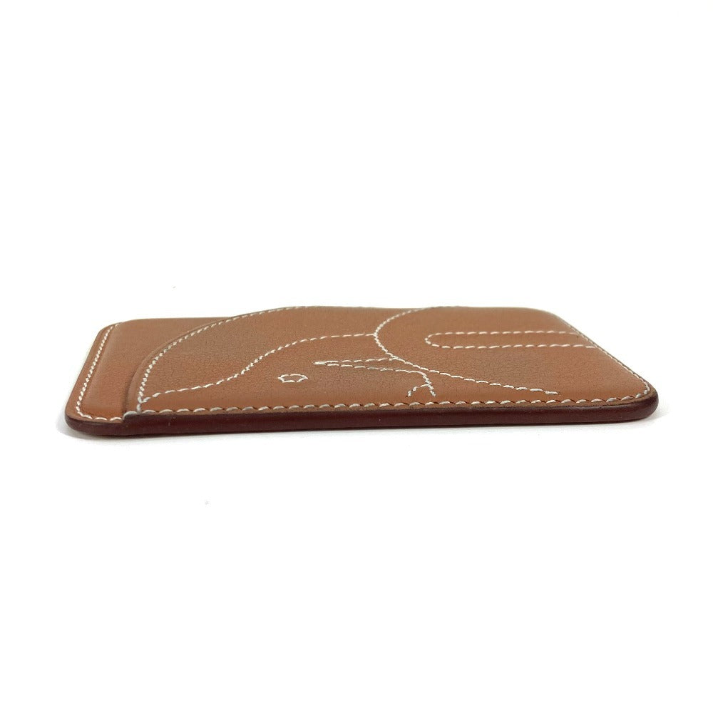 HERMES Card Case leather Brown <MagSafe> Eman "Cheval" Women