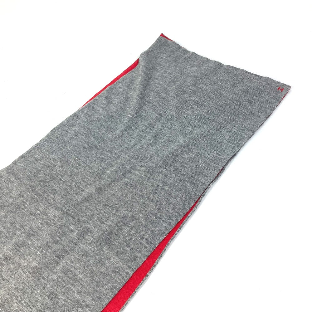 HERMES Scarf Cashmere, Silk gray H logo Allele Tour Women