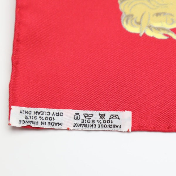 HERMES scarf silk Red Carre90 promenade LA PROMENADE DE LONGCHAMPS Women