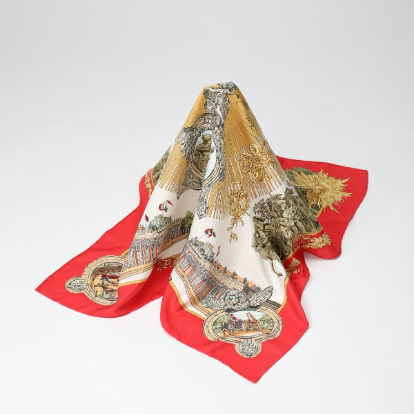 HERMES scarf ƒJƒŒ90 silk Red FREDERIC-… Carre90 Women