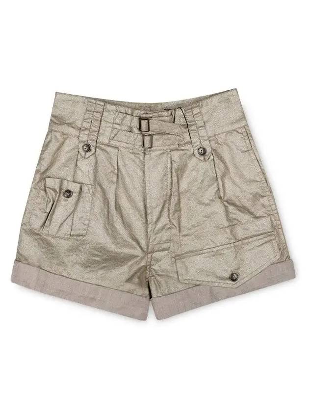 Luxury Saint Laurent Trending 2025 Women's Cargo High Waist Shorts Beige