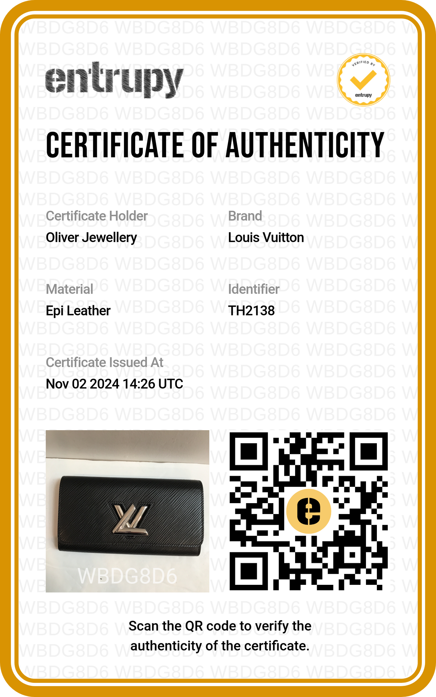 Louis Vuitton Black Epi Leather Twist Wallet