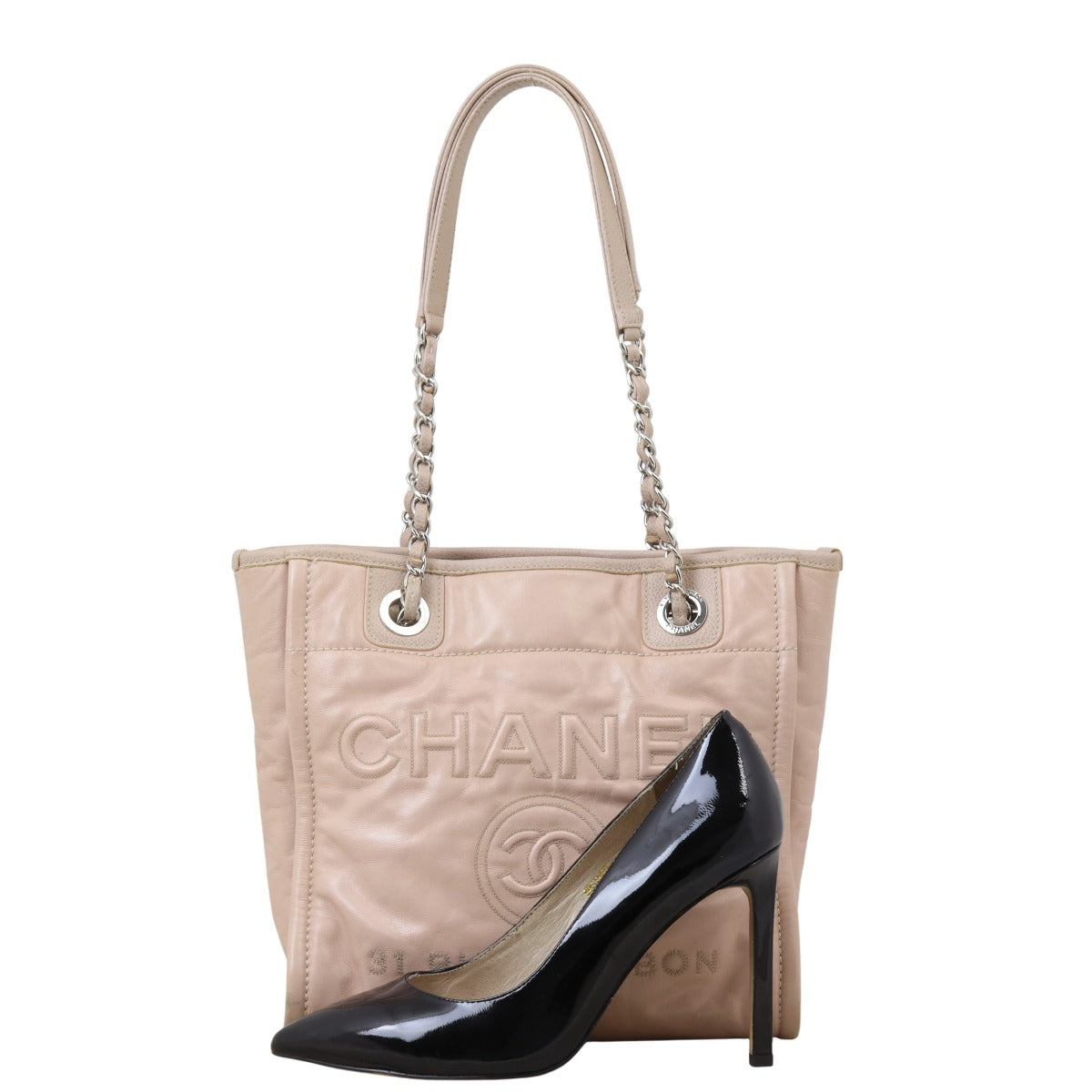 Chanel Deauville North South Tote Small Leather