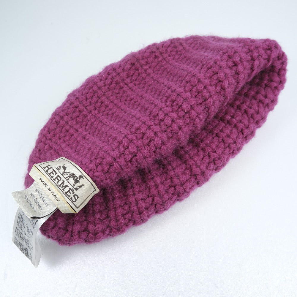 HERMES Knit cap wool pink Women(Unisex)