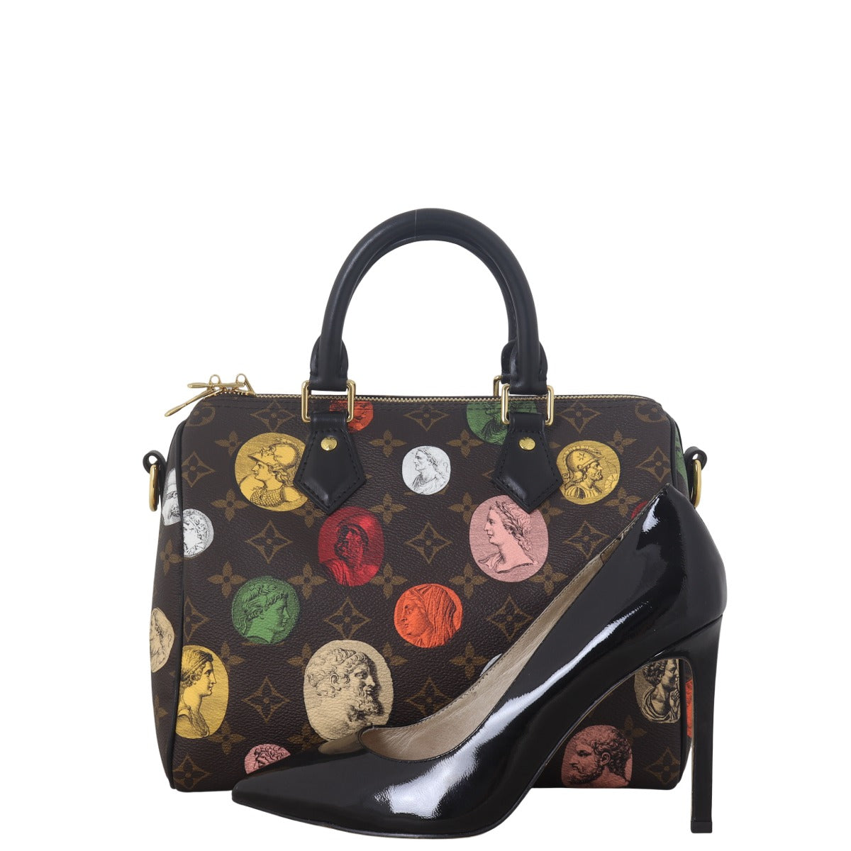 Louis Vuitton x Fornasetti Speedy 25 Bandouliere Monogram Cameo