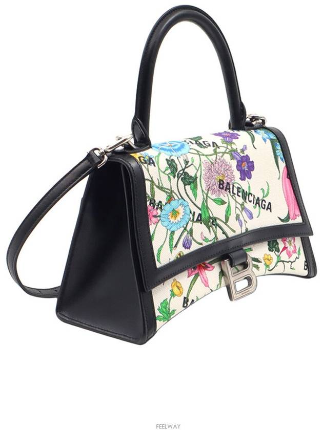 Gucci Luxury Balenciaga Trending 2025 Cotton Canvas Black Leather Hacker Project Flora Small Hour Glass 2WAY