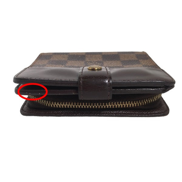 LOUIS VUITTON Bifold Wallet N61668 Damier canvas Brown Wallet with pocket zipper for cards Damier Compact zip unisex(Unisex)