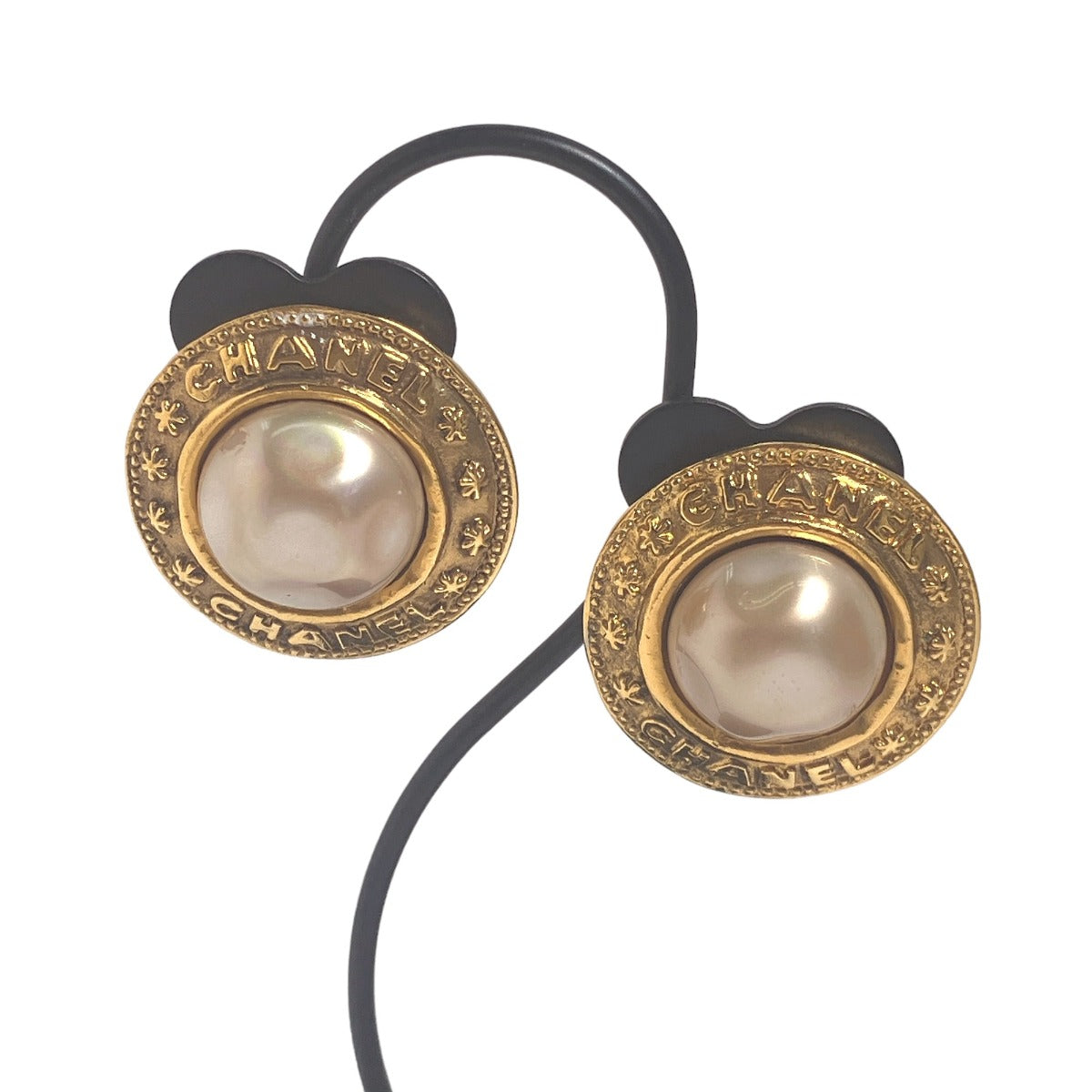 CHANEL Earring Gold Plated gold Fake pearl Gold Plated Women