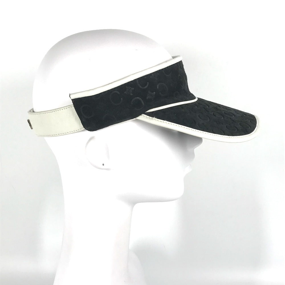 CELINE Sun visor Leather / suede black Triomphe Women