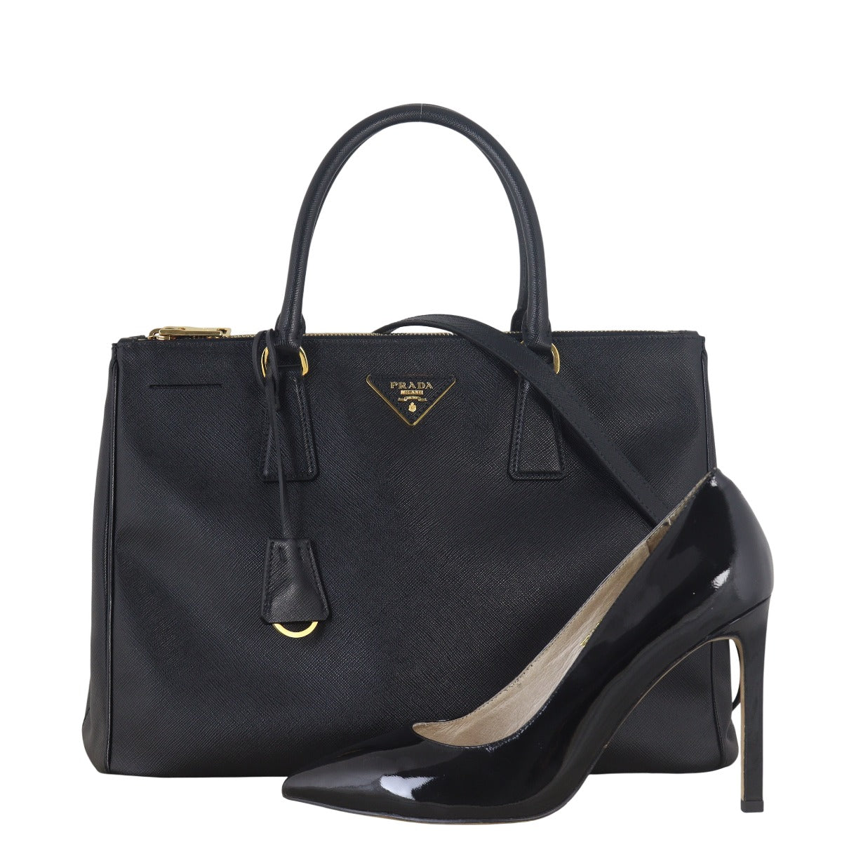 Prada Saffiano Lux Galleria Double Zip Tote Medium