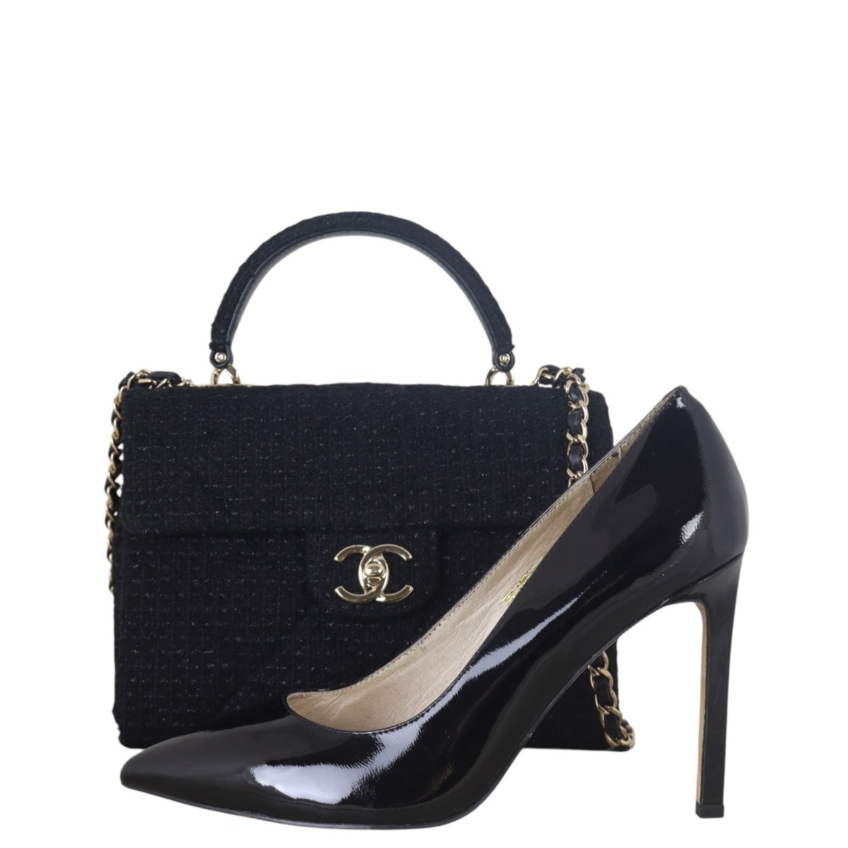 Chanel Top Handle Flap Tweed